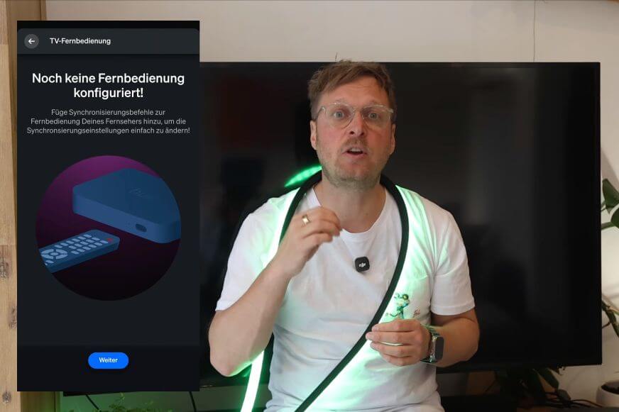Hue App auf Smartphone zeigt Einstellungen zur Fernbedienungs-Verknuepfung für die Sync Box